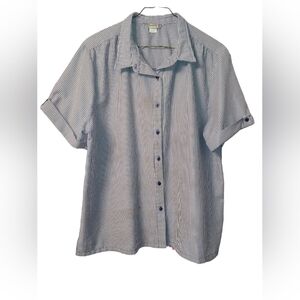 BocaBay vintage button down blouse blue and white stripe